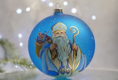 Елочный шар "Святой Николай", Голубой